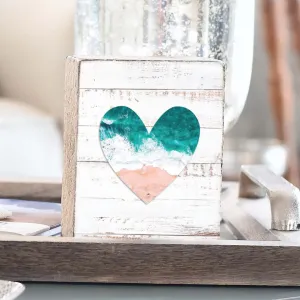 Shoreline Heart Decorative Wooden Block