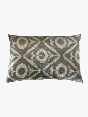 Silk Ikat Cushion Cover 40x60 - Dark Grey