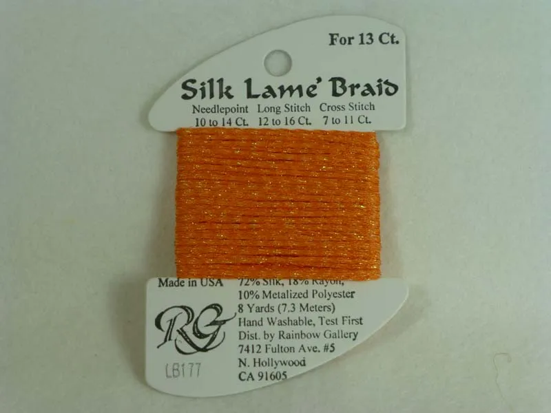 Silk Lame Braid LB177 Orange Pop