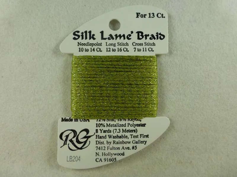 Silk Lame Braid LB204 Green Olive
