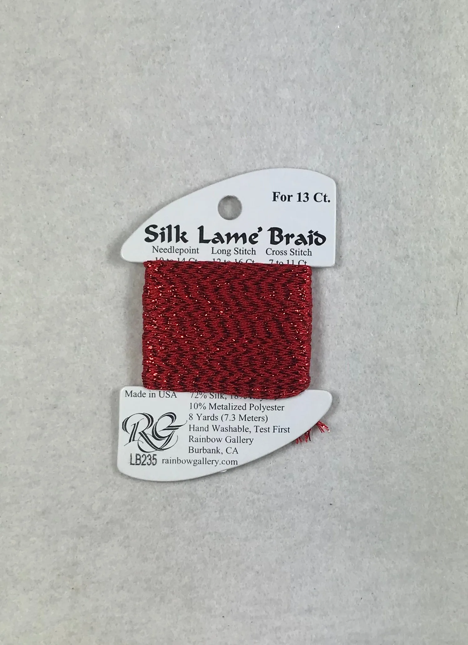 Silk Lame Braid LB235 Flame Scarlet