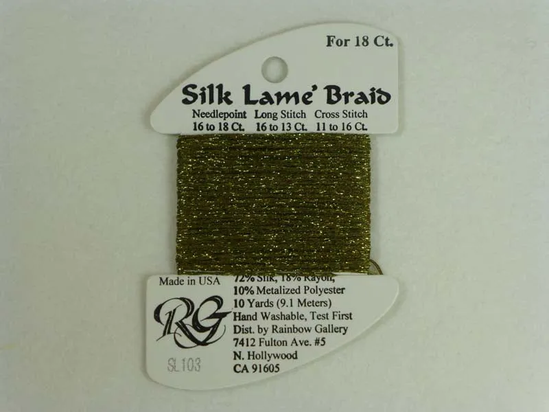 Silk Lame Braid SL103 Olive