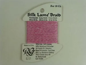 Silk Lame Braid SL121 Medium Raspberry
