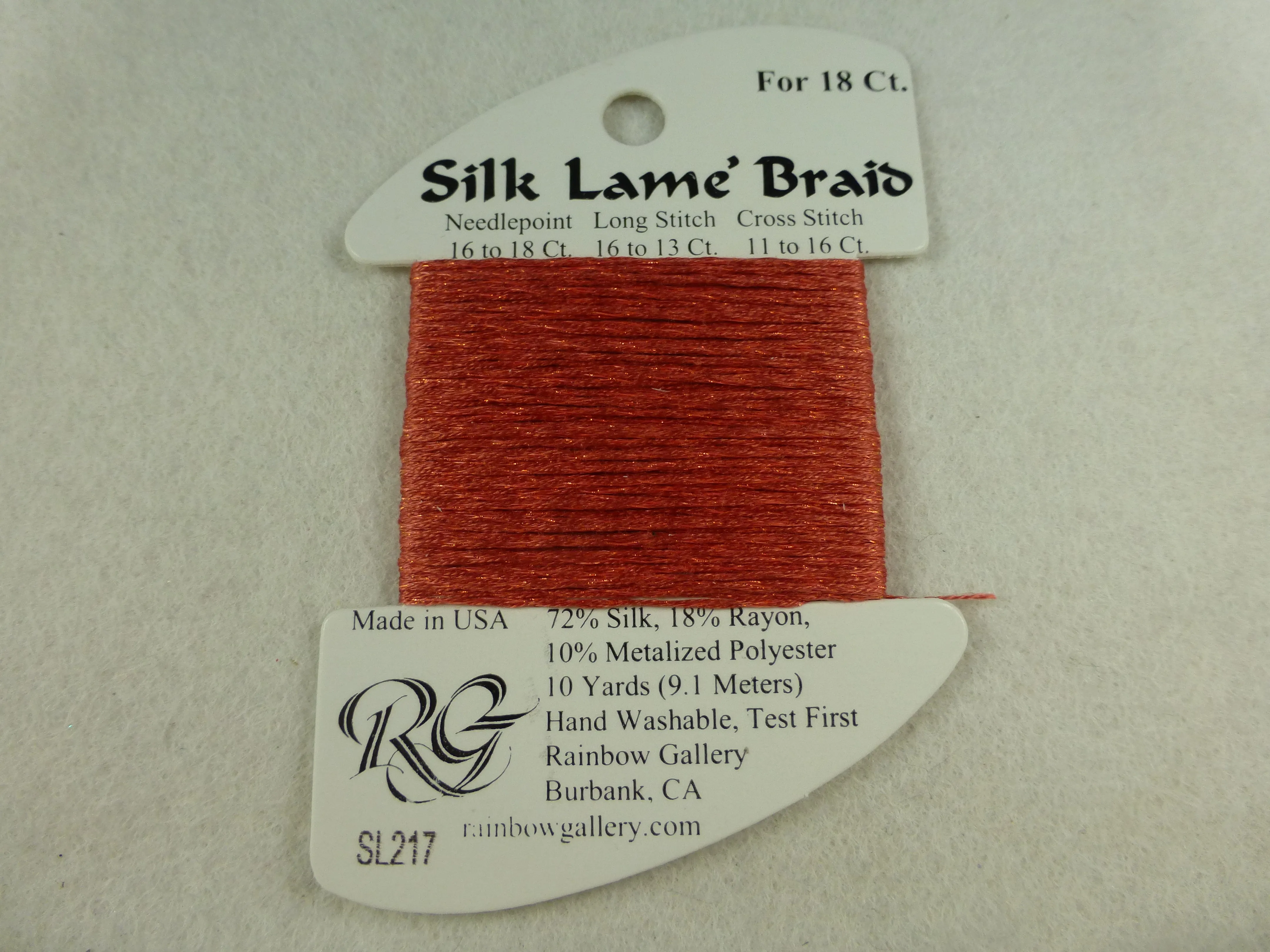 Silk Lame Braid SL217 Burnt Coral