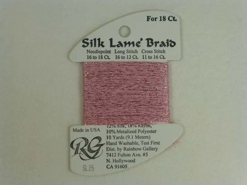Silk Lame Braid SL25 Rose Pink