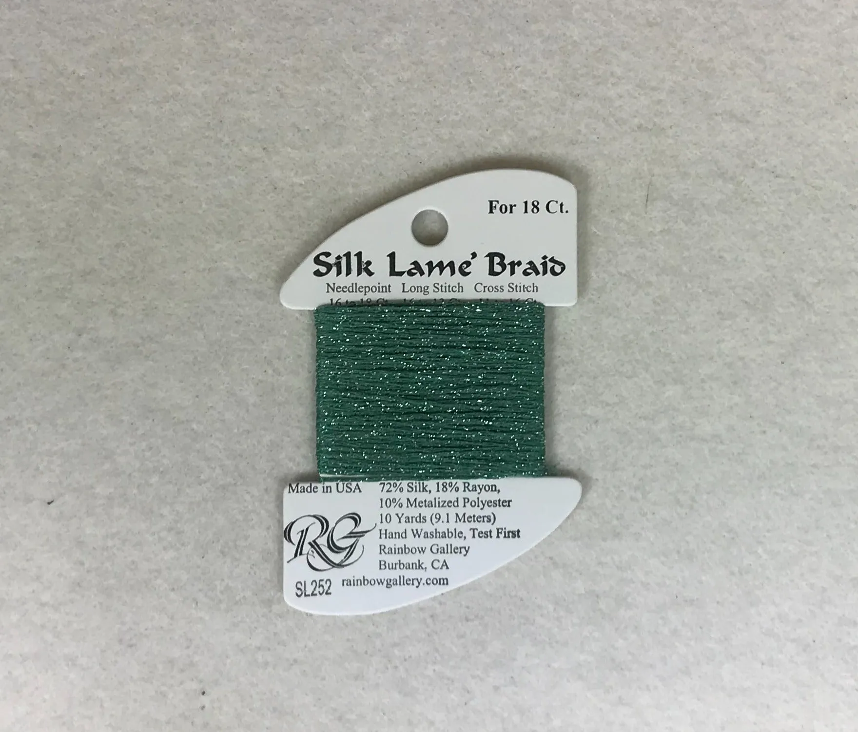 Silk Lame Braid SL252 Caribbean Green