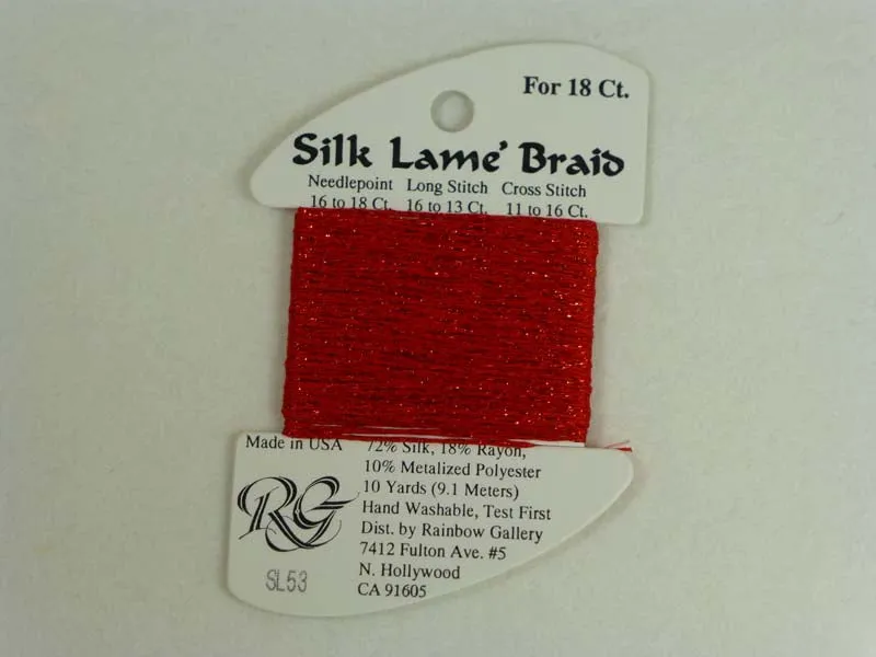 Silk Lame Braid SL53 Crimson