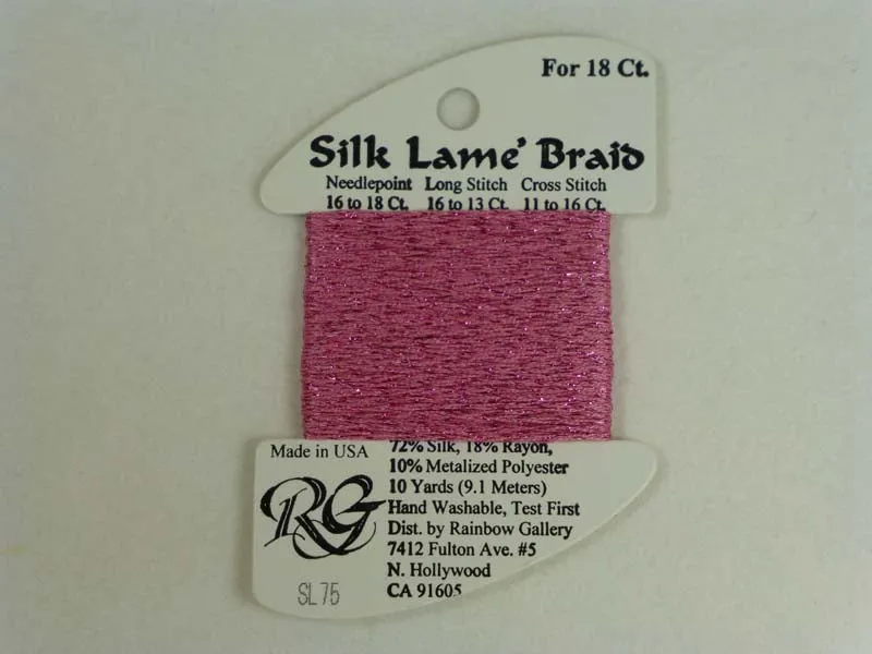 Silk Lame Braid SL75 Wild Rose