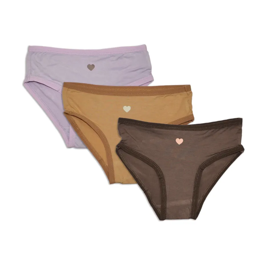 Silkberry Girls 3pack Bamboo Bikini Underwear Lilac Mix