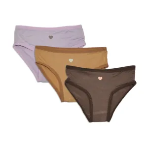 Silkberry Girls 3pack Bamboo Bikini Underwear Lilac Mix