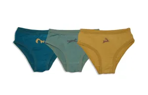 Silkberry Girls 3pack Bamboo Bikini Underwear Woodland Mix
