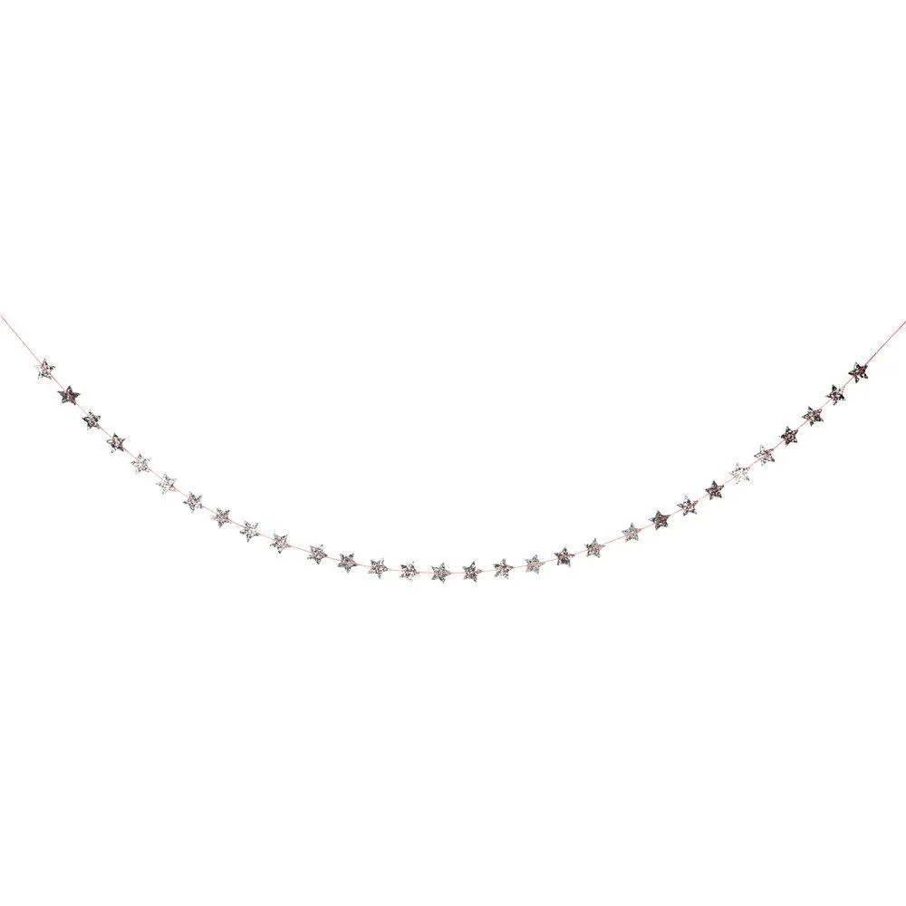 Silver star mini garland