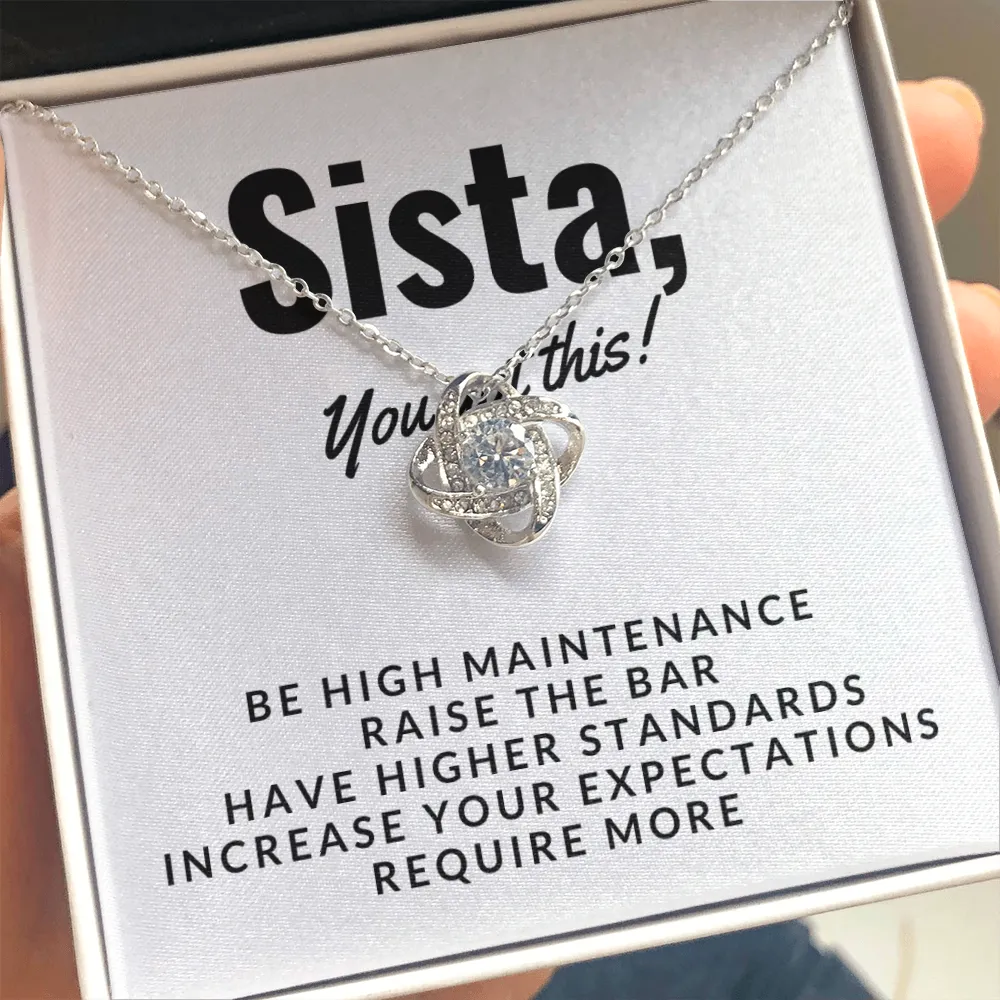 Sista, You got this-Love Knot Necklace