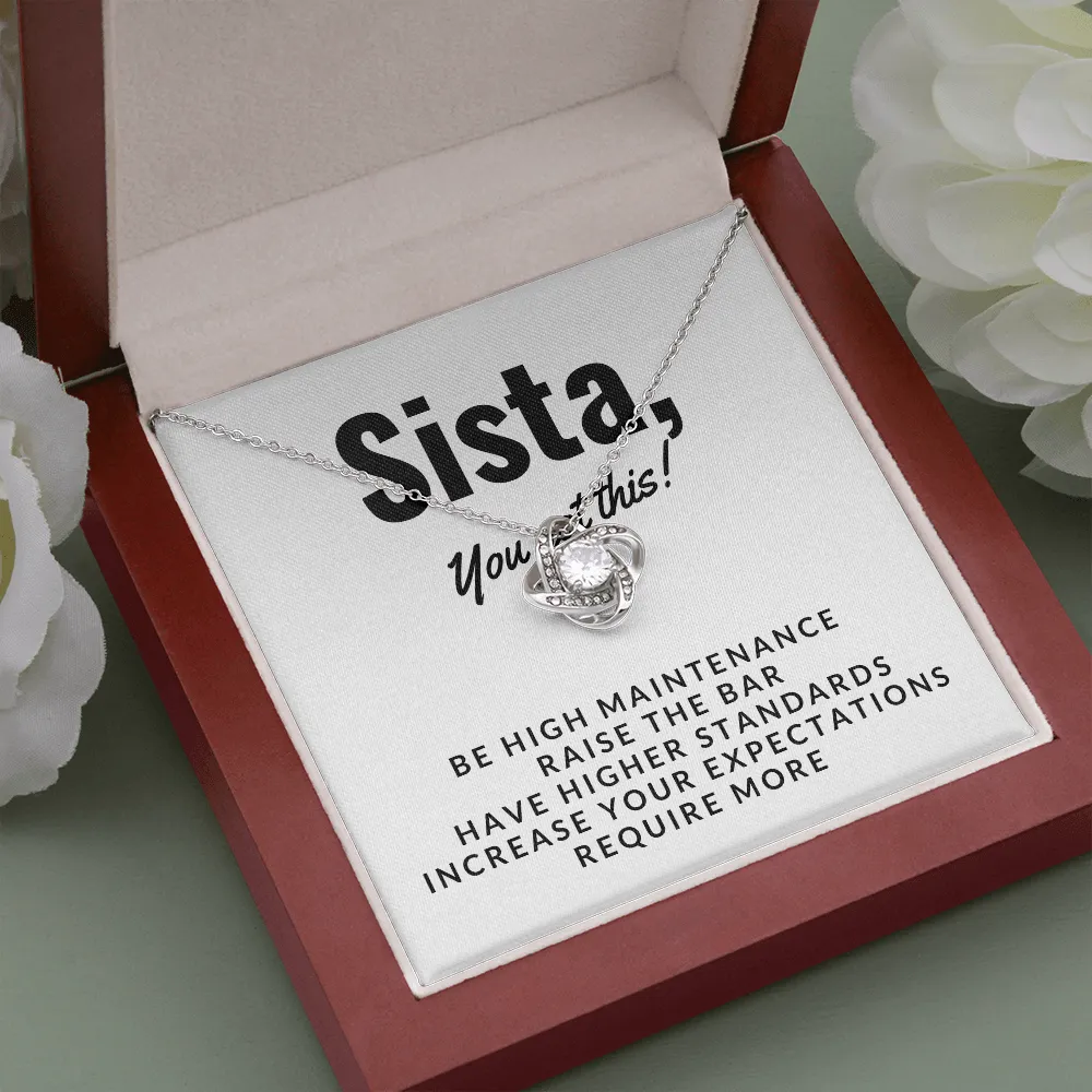 Sista, You got this-Love Knot Necklace