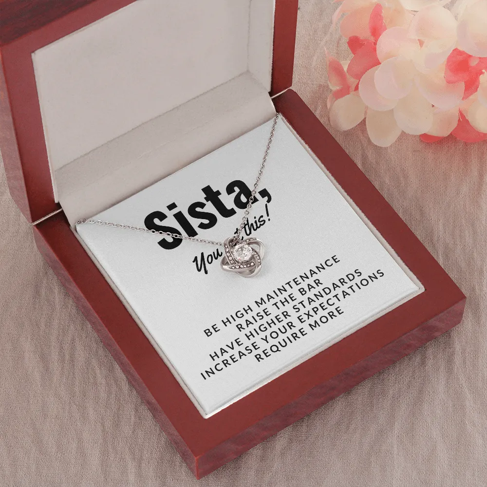 Sista, You got this-Love Knot Necklace