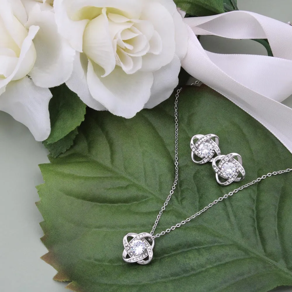 Sister, We've learned a lot growing up together-Love Knot Jewelry Set