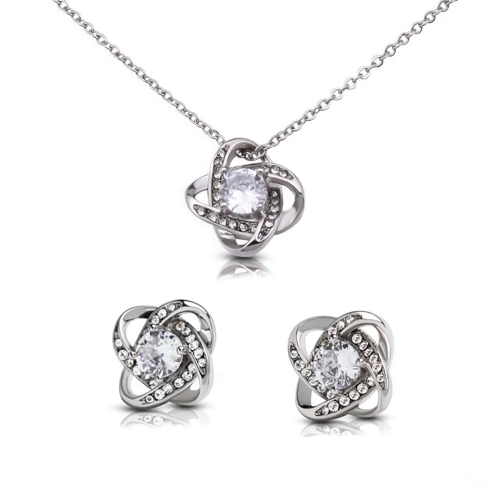 Sister, We've learned a lot growing up together-Love Knot Jewelry Set
