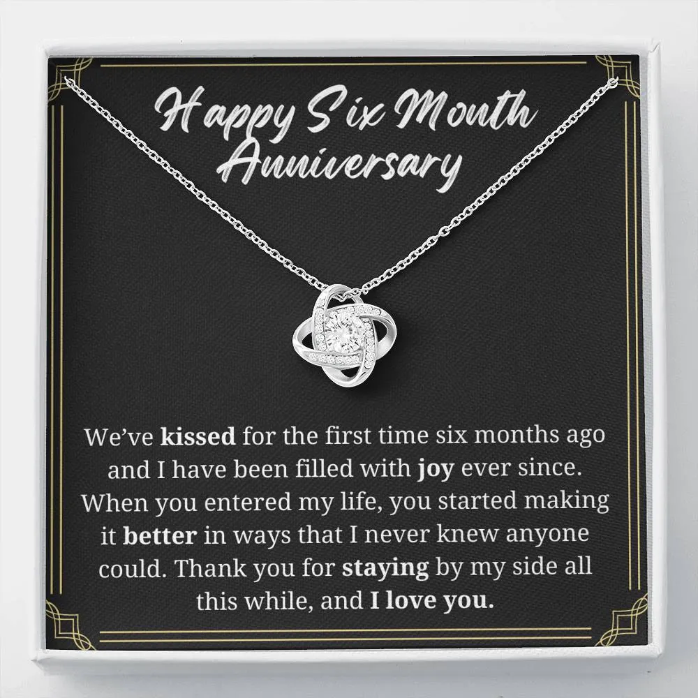 Six Month Anniversary Love Knot Necklace
