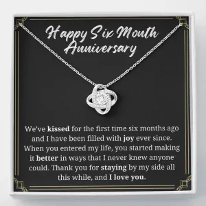Six Month Anniversary Love Knot Necklace