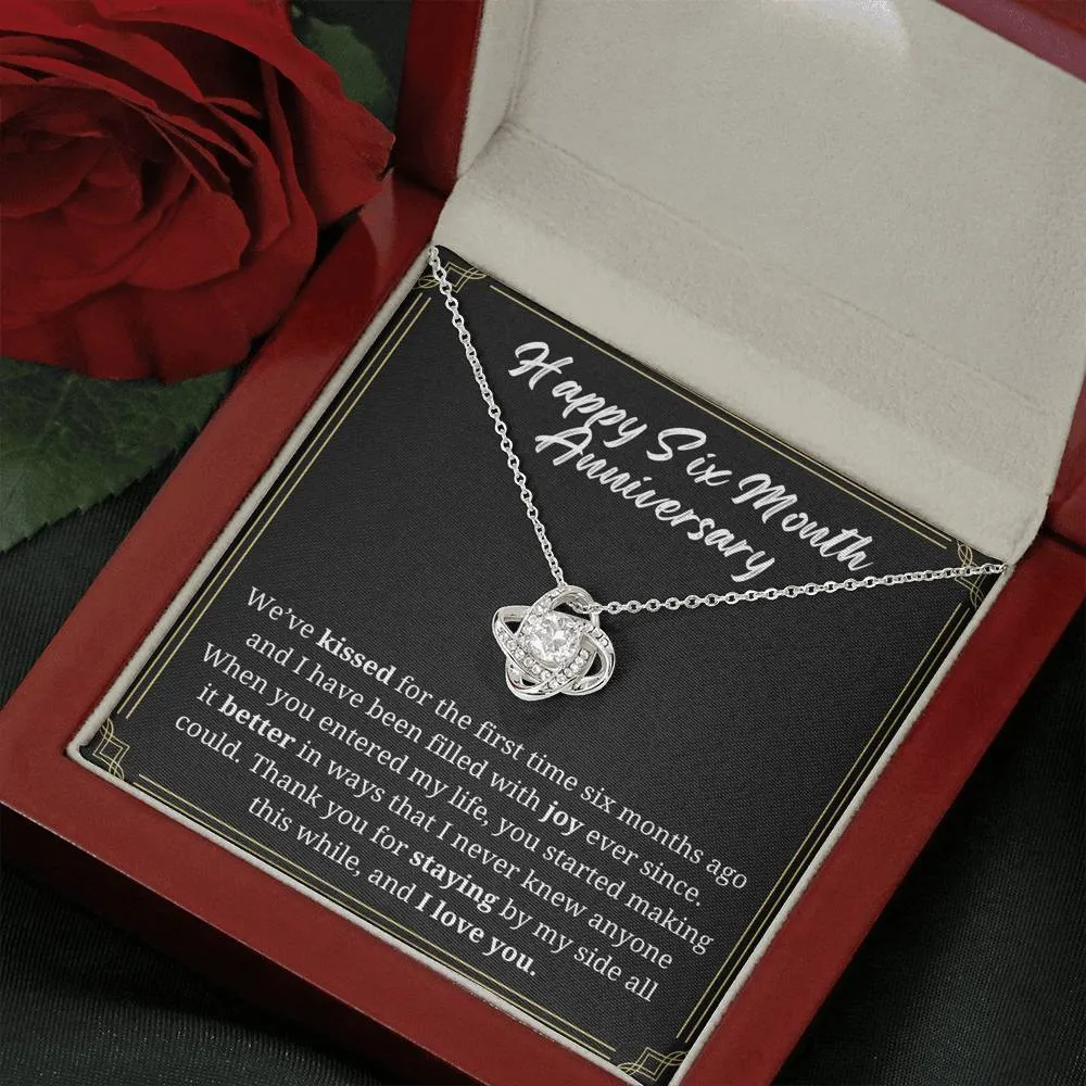 Six Month Anniversary Love Knot Necklace