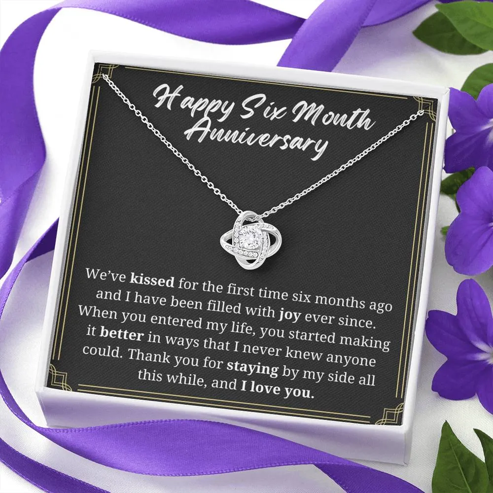 Six Month Anniversary Love Knot Necklace