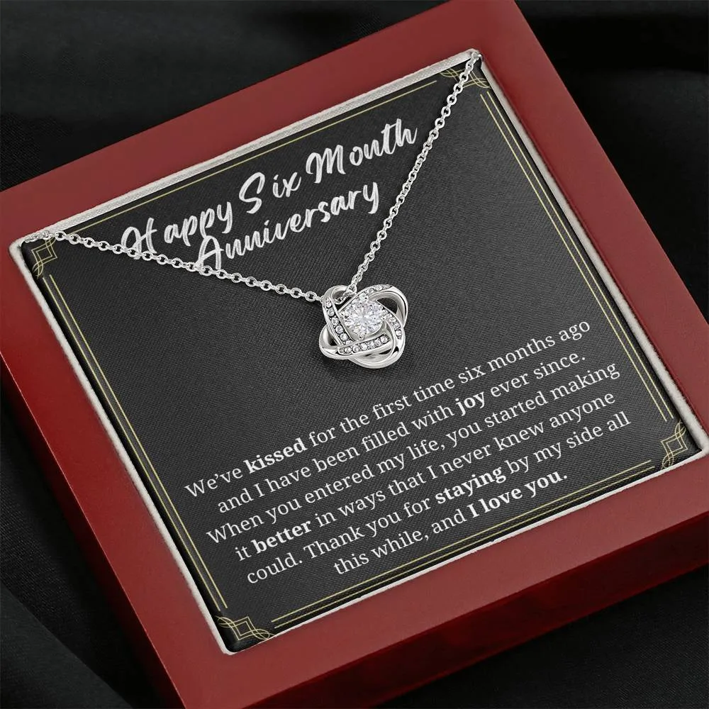 Six Month Anniversary Love Knot Necklace