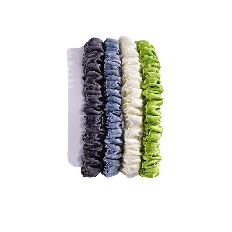 Skinny Silk Scrunchies Luxuriant Foliage - 4 Pack - dropshipping