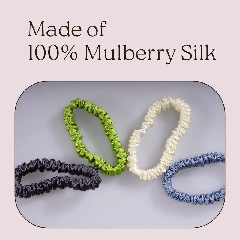 Skinny Silk Scrunchies Luxuriant Foliage - 4 Pack - dropshipping
