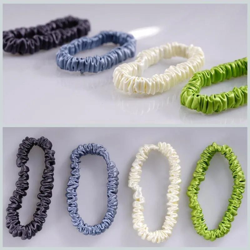 Skinny Silk Scrunchies Luxuriant Foliage - 4 Pack - dropshipping