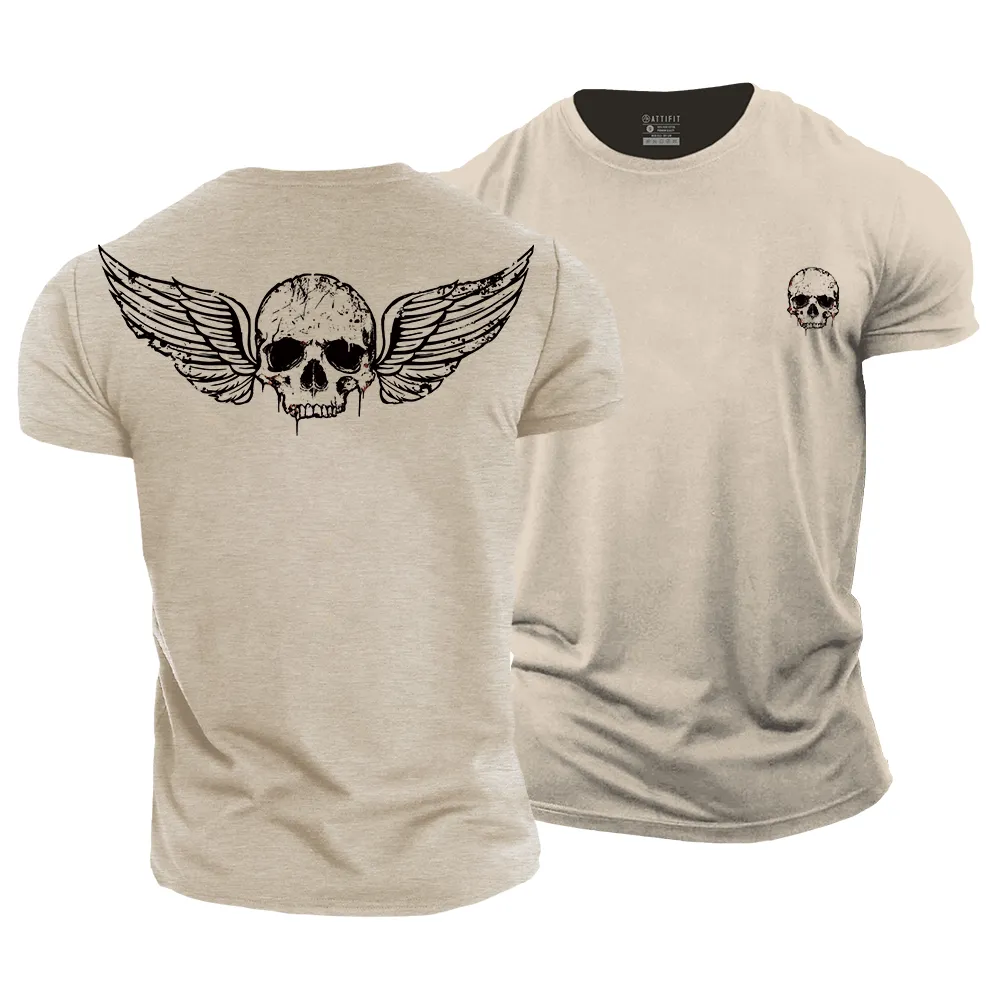 Skull Wings Cotton T-Shirt