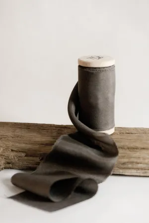 Slate Grey Habotai Silk Ribbon