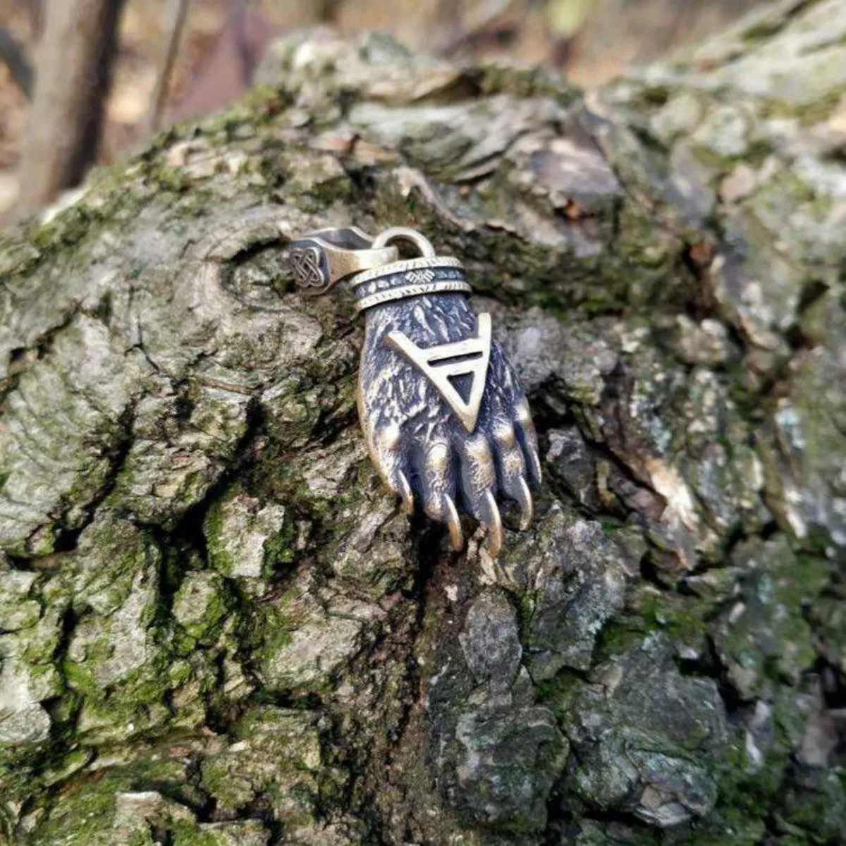 Slavic Bear paw bronze Pendant