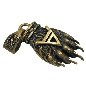 Slavic Bear paw bronze Pendant