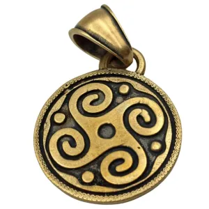 Slavic Solar petroglyph sun bronze pendant