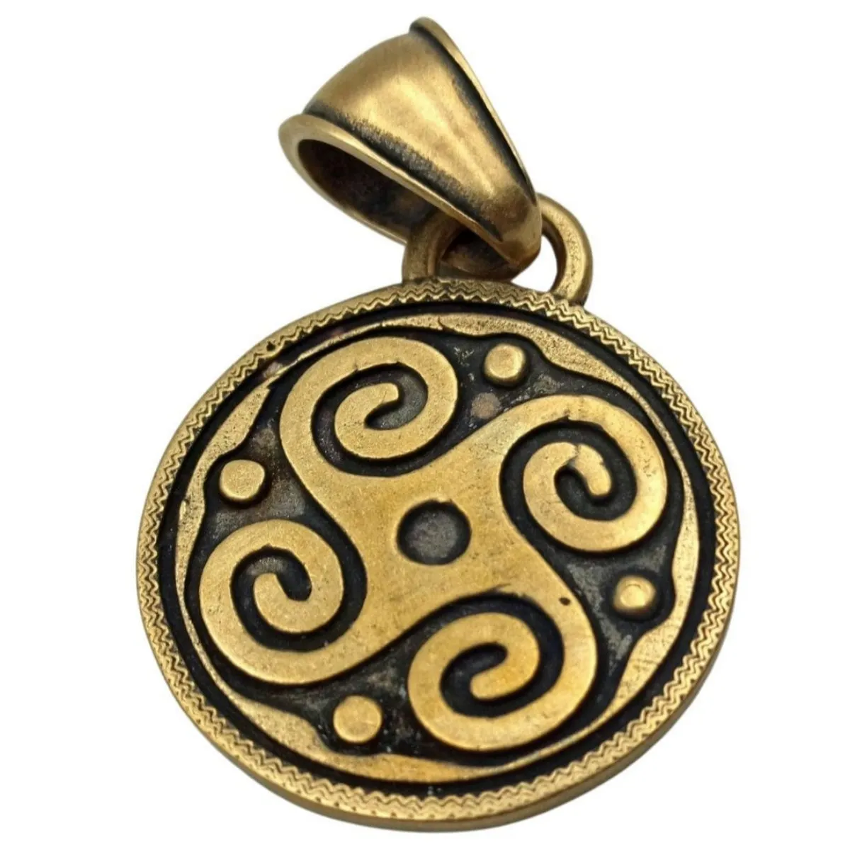 Slavic Solar petroglyph sun bronze pendant