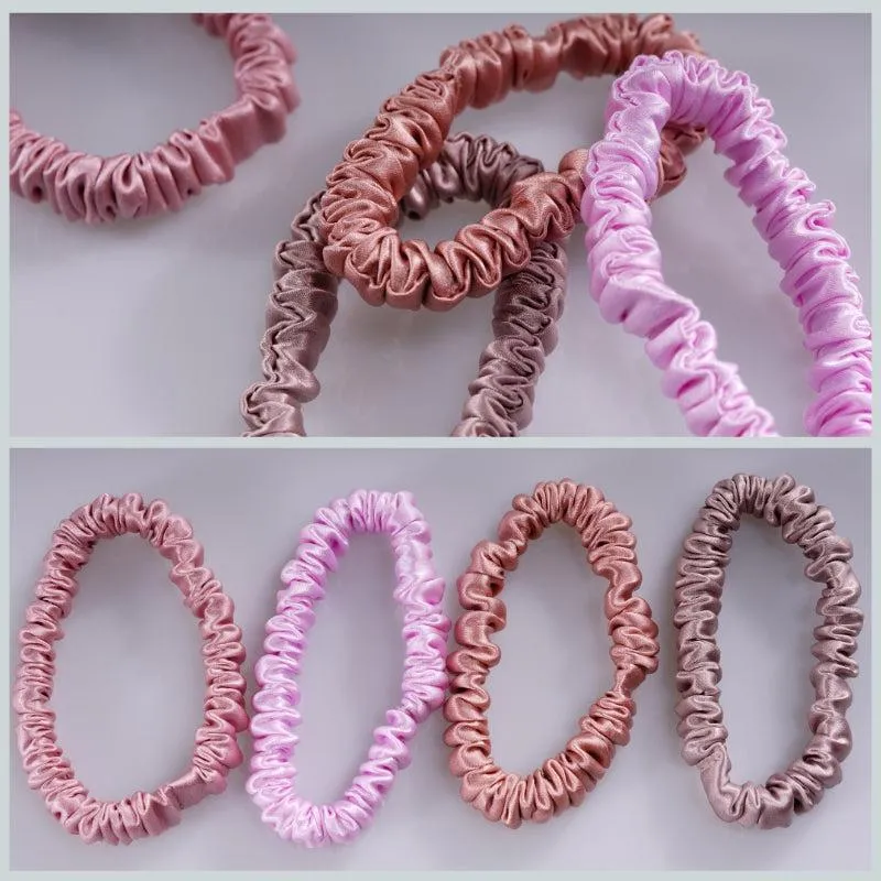 Small silk scrunchies - Castle - 4 Pack - dropshipping