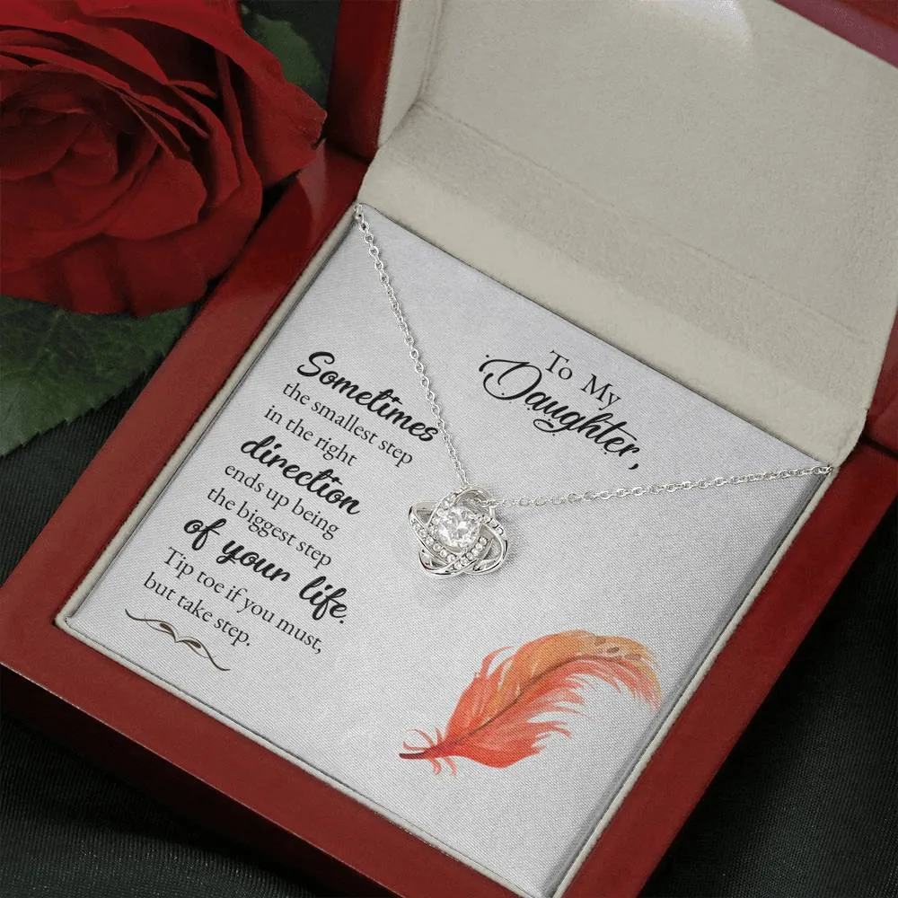 Small steps to the right direction - Love Knot Necklace for Daughter