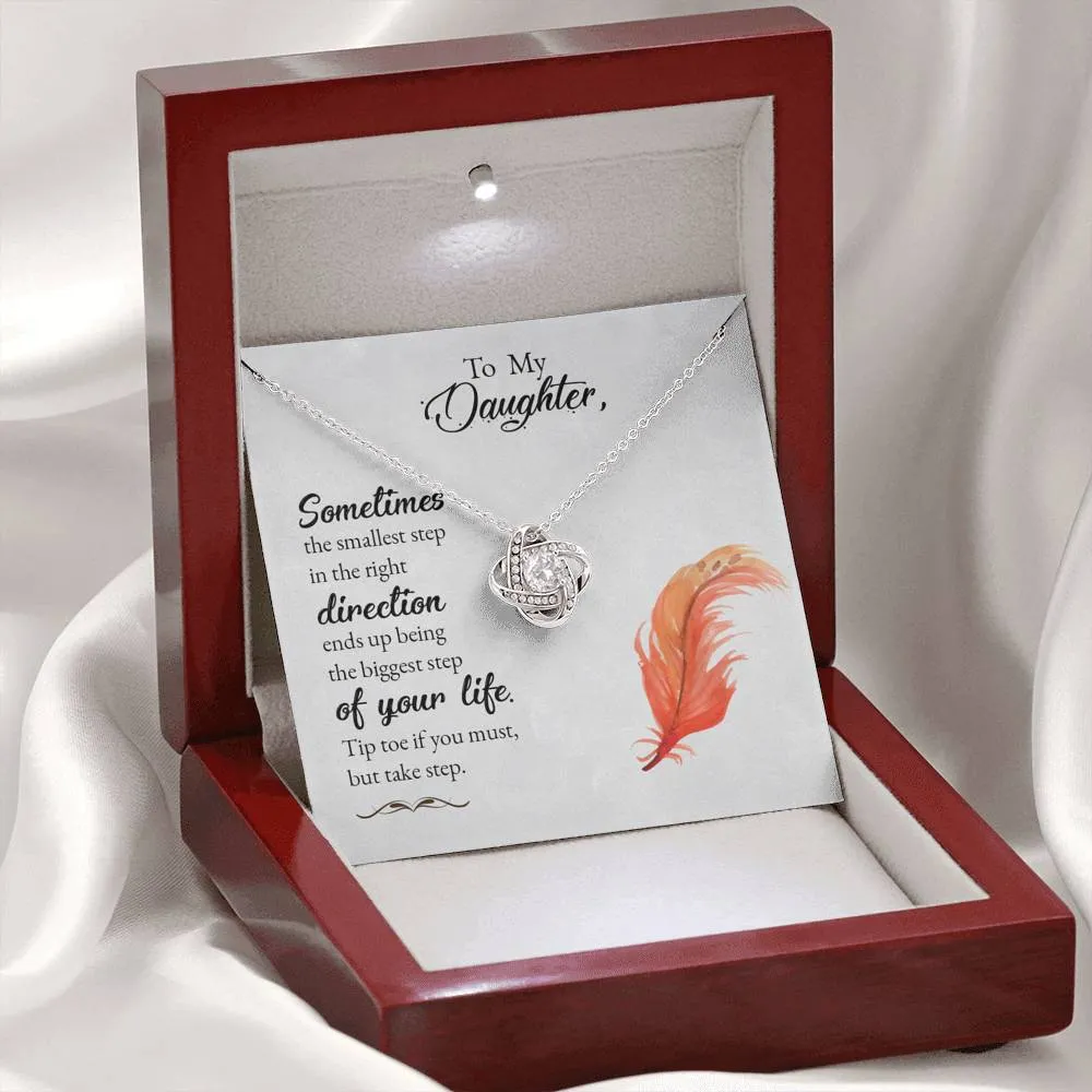 Small steps to the right direction - Love Knot Necklace for Daughter