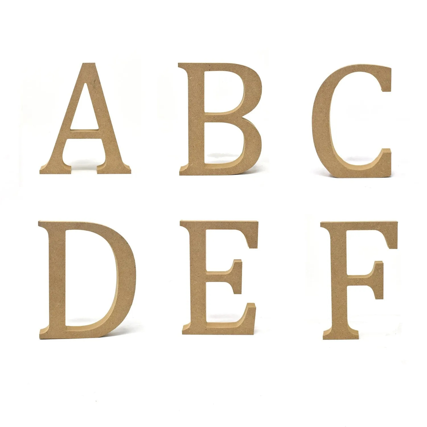 Smooth Pressed Board Wood Serif Letter, Natural, 5-1/8-Inch