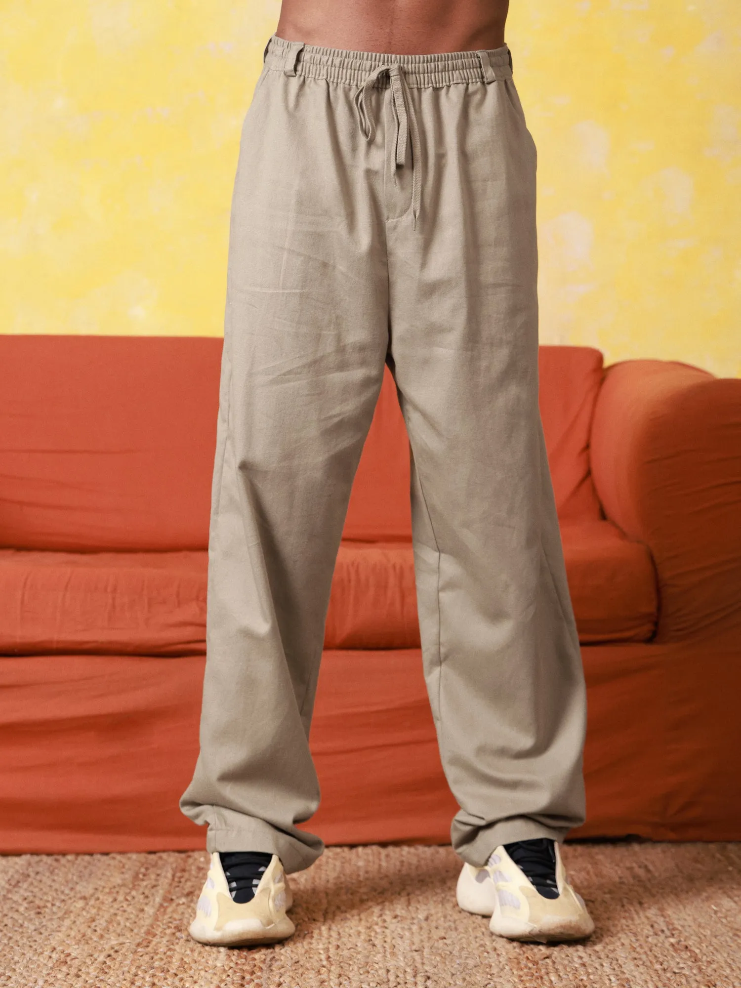 Soft cotton detailed pant