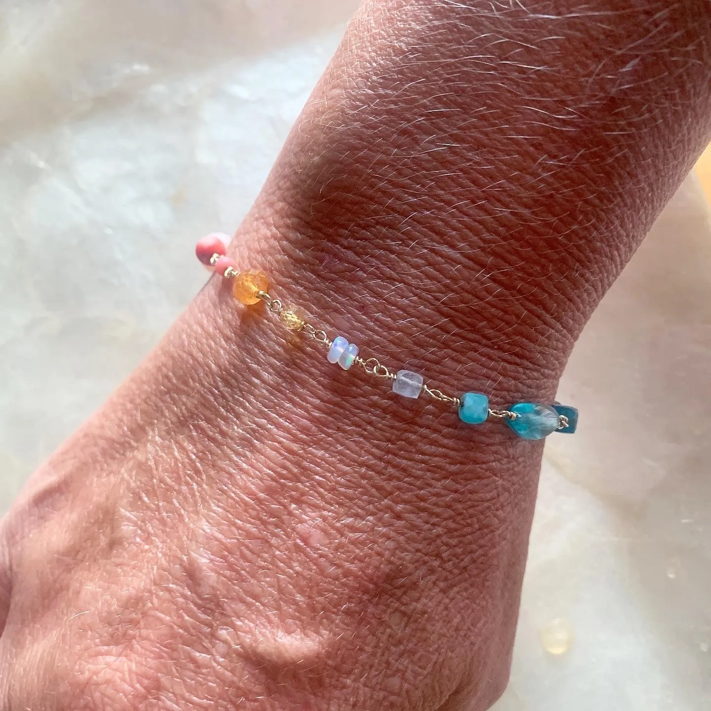 Solid Gold Luxe Linked Key West Sunset Spectrum Bracelet