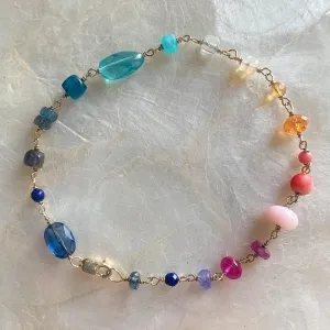 Solid Gold Luxe Linked Key West Sunset Spectrum Bracelet