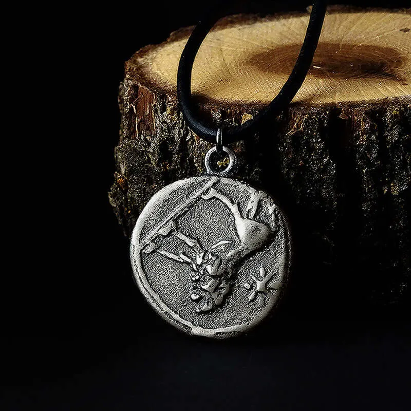 Solid Sterling Silver Pendant for Men Ancient Coin Necklace