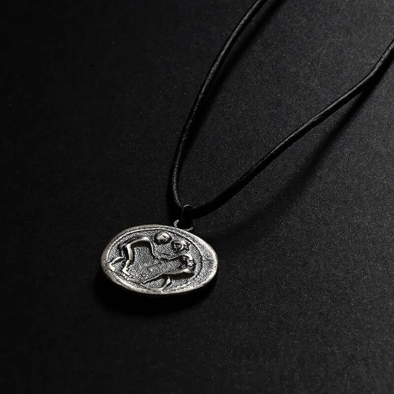Solid Sterling Silver Pendant for Men Ancient Coin Necklace