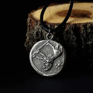 Solid Sterling Silver Pendant for Men Ancient Coin Necklace