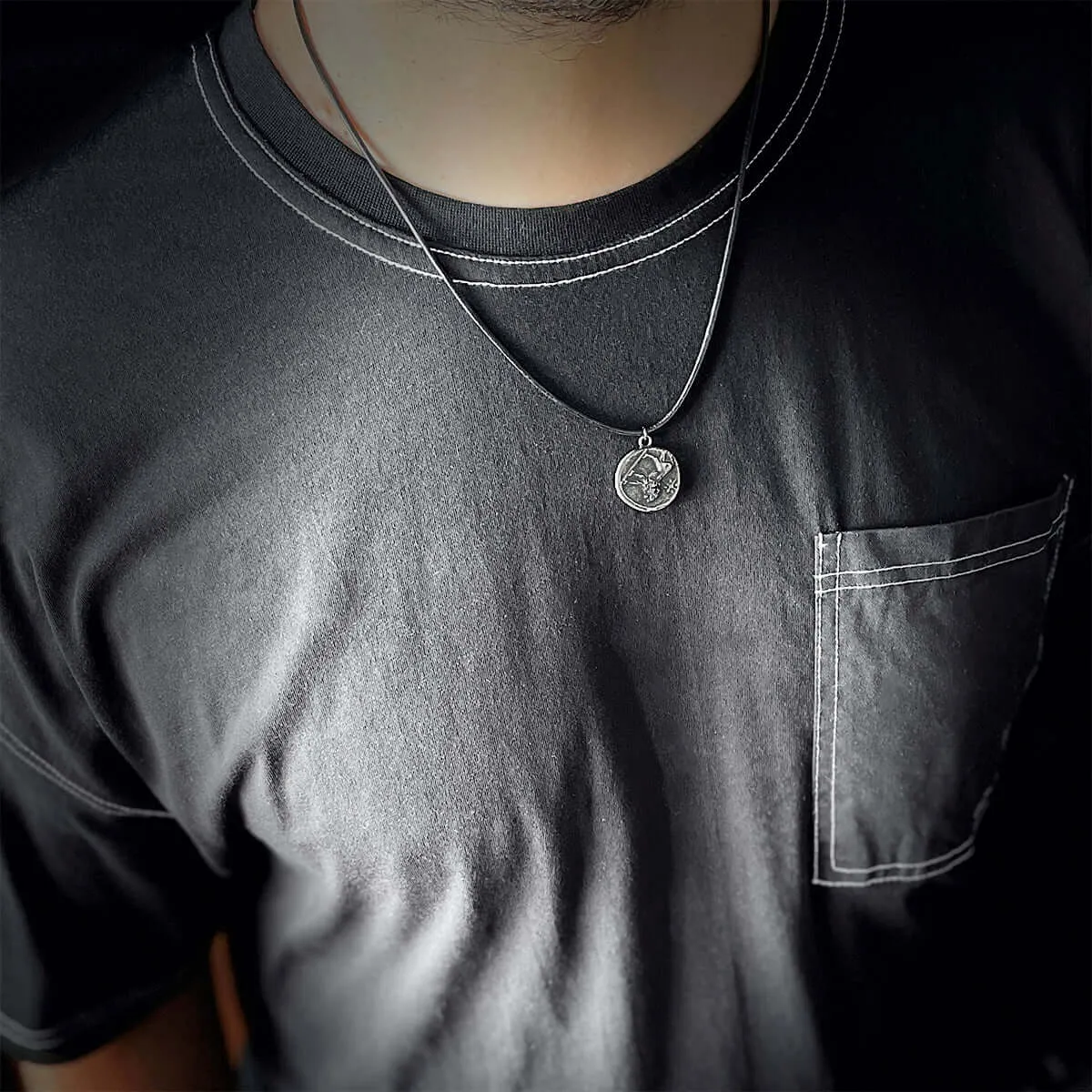 Solid Sterling Silver Pendant for Men Ancient Coin Necklace