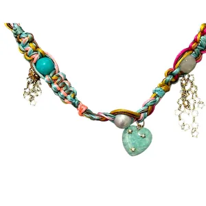 SPARKLING STAR AMAZONITE HEART ROCKER HEART CHOKER