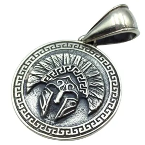Spartan helmet silver pendant