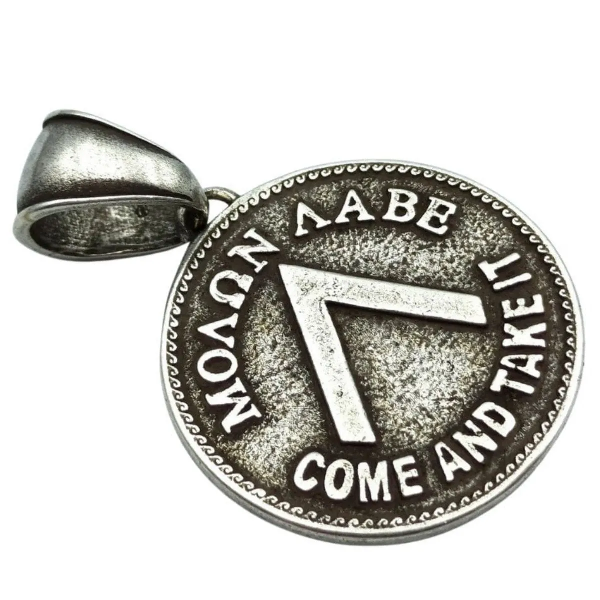 Spartan shield silver plated pendant
