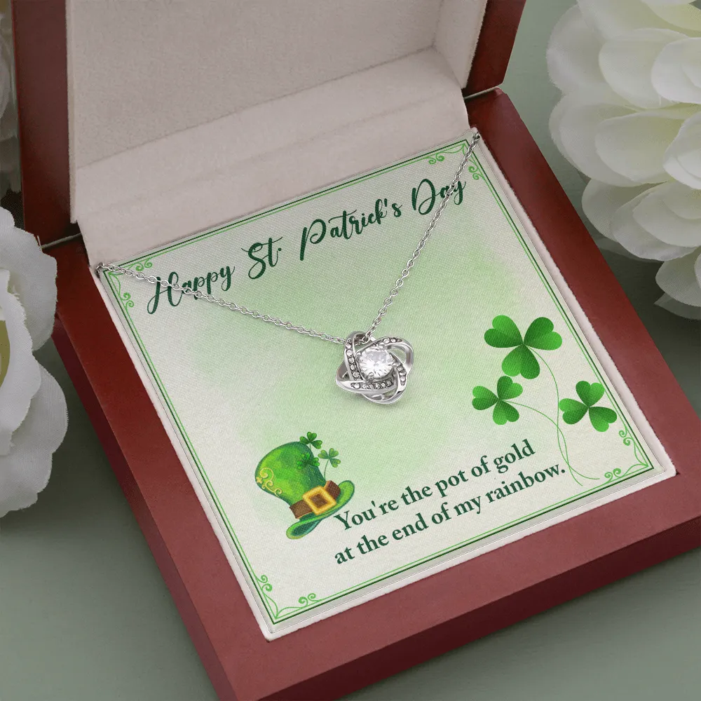 St. Patrick's Day Message Card, Love Knot Necklace